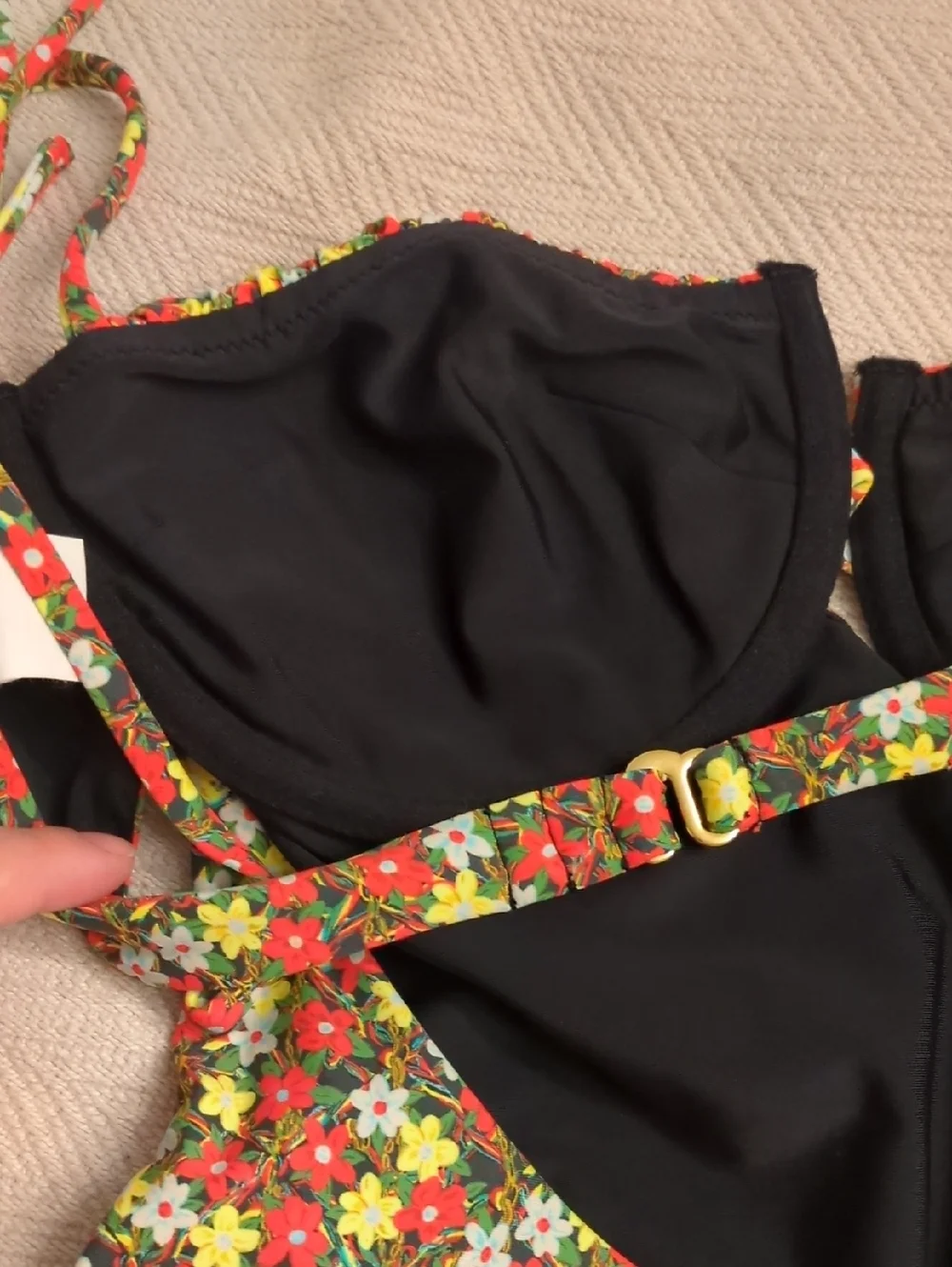 Free Peoplex Revolve  Montcee Sienna Floral Tie-Shoulder One-Piece Swimsuit Sz M
